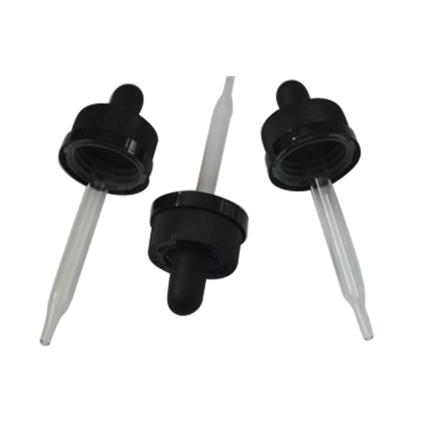 24/400 Ribbed Child Resistant caps with straight glass pipette Boston Rounds droppers and silicon,TPE,Butyl,NBR bulb.