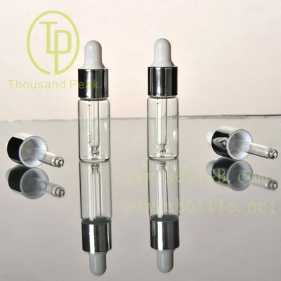 TP-2-11 5ml clear Distribution of glass bottle aluminum ring and a plastic head and droplet plug