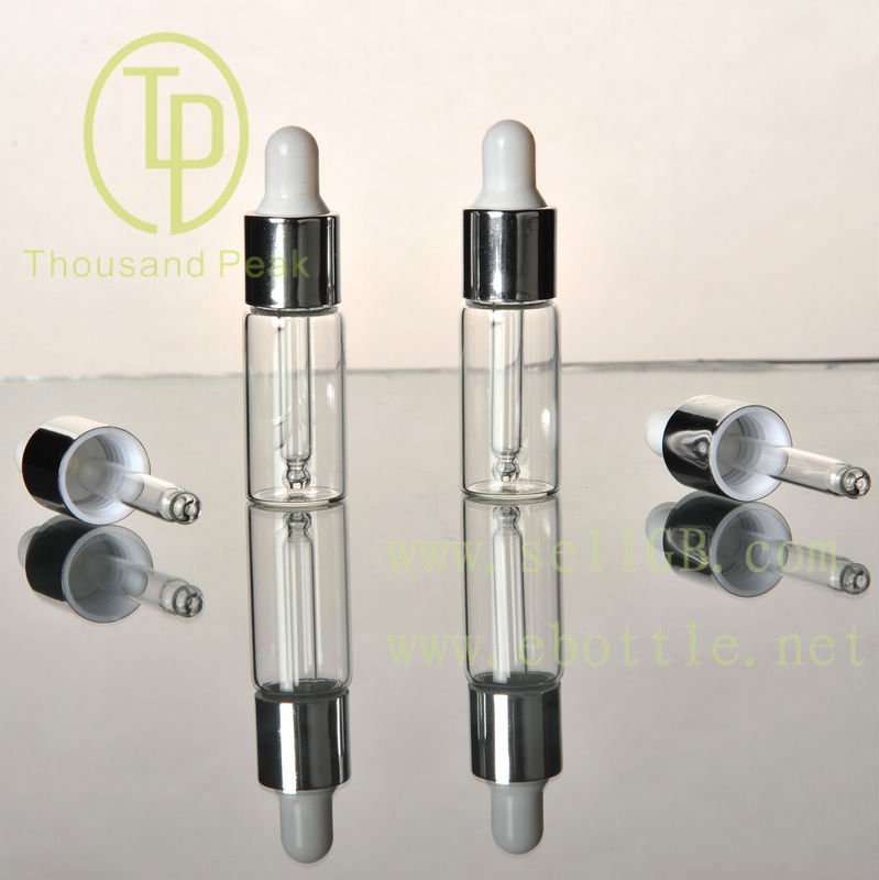 TP-2-11 5ml clear Distribution of glass bottle aluminum ring and a plastic head and droplet plug