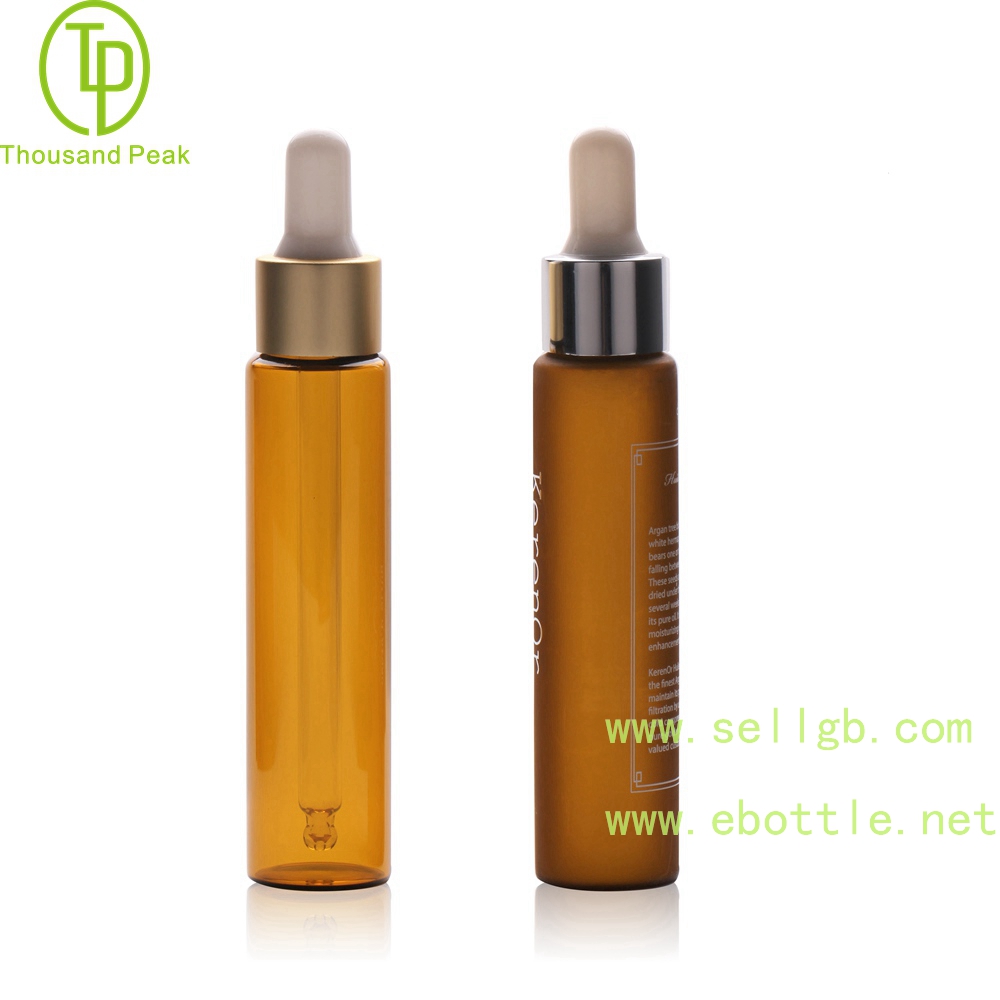 TP-2-150 30 ml frosted amber cosmetic glass dropper bottle 